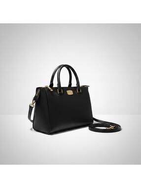 Michael Kors Selma Medium Saffiano Leather Satchel Black Crossbody